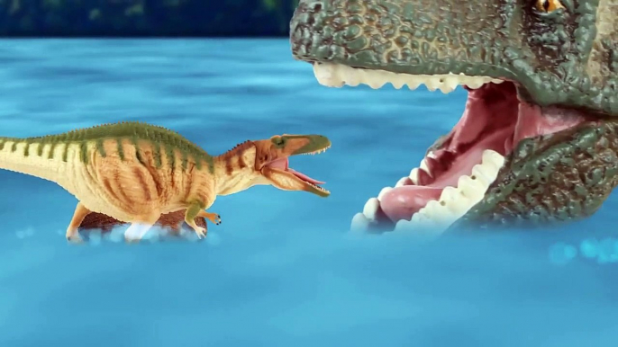 #26 공룡싸움 모사사우루스 VS 공룡가족 (Mosasaurus vs dino family) kids education, Collecta figure-9A