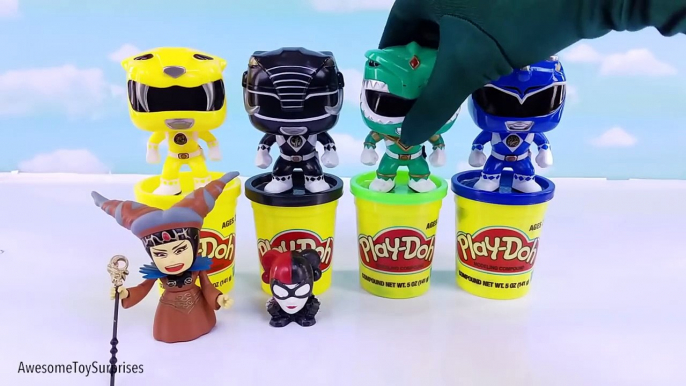 Power Rangers Playdoh Tubs Playdoh Dippin Dots Toy Surprises! Learn Colors!