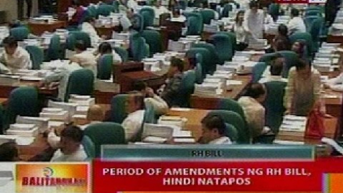 BT: Period of amendments ng RH Bill, hindi natapos