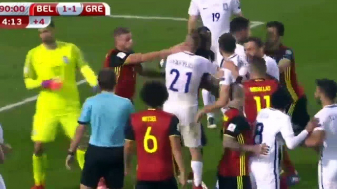 Georgios Tzavellas Sent Off (Red Card) vs Belgium 25.03.2017