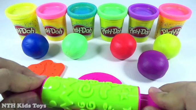 Play Doh Balls with Biscuit Cup Teapot Clock Molds Fun and Creative for Children