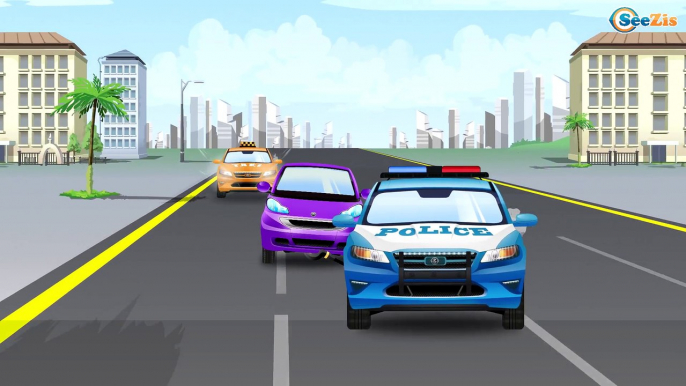 Kids Cartoon - Police Cars with Racing Cars & Fire Truck Vehicles | Learn Cars Cartoons for children