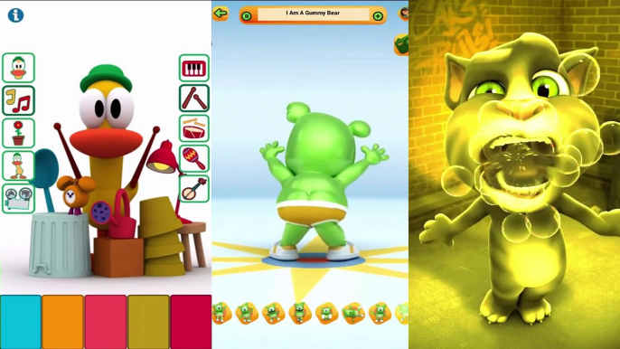 Talking Gummibär Talking Tom Talking Pato Talking Pocoyo Colors Reaction Compilation Funny