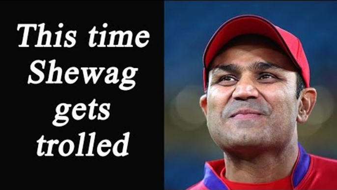 Virender Sehwag makes a mistake, gets trolled | Oneindia News