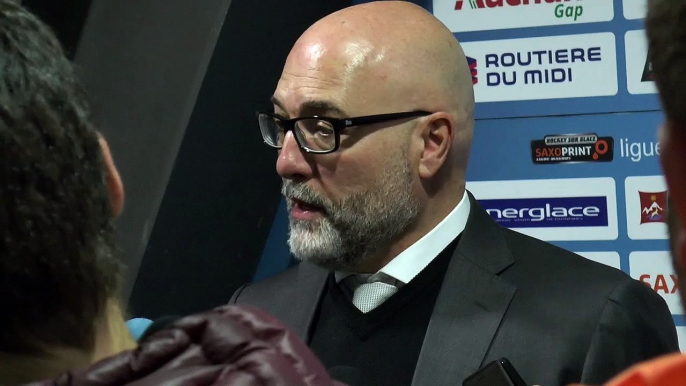 Hockey : Luciano Basile analyse le match des Rapaces de Gap face aux Dragons de Rouen (5-3)