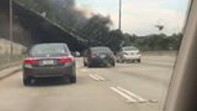 Driver Travels Over Interstate 85 Prior to Overpass Collapse in Atlanta