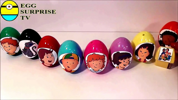 Caillou surprise eggs  8 surpr toys for kids  colours