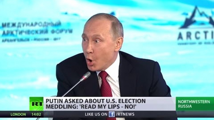 'Read my lips - NO!' Putin slams allegations of Russian meddling in US election