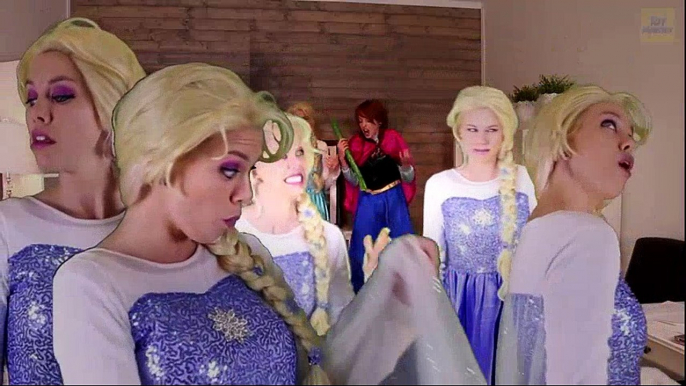 Frozen Elsa GETS CLONED! w/ Spiderman Joker Anna Maleficent Rapunzel TOYS! Superheroes in Real Life