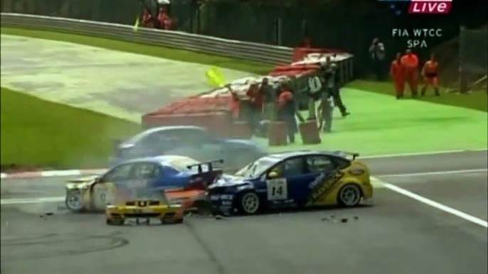 WTCC Spa 2005 Race 2 Big crash Klenke Gene