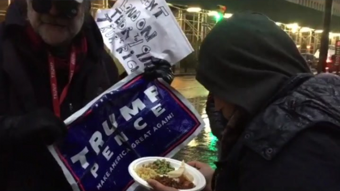Trump supporter refuses peace offering [Mic Archives]