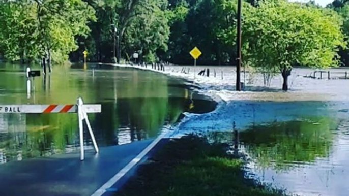 Flooding Swamps Roads in Rapides Parish, Louisiana