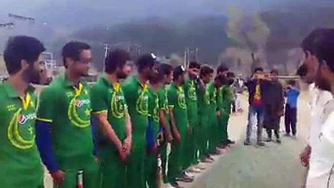 Kashmir- National Anthem of pakistan played during innaugral Cricket Match with Green Team Uniform