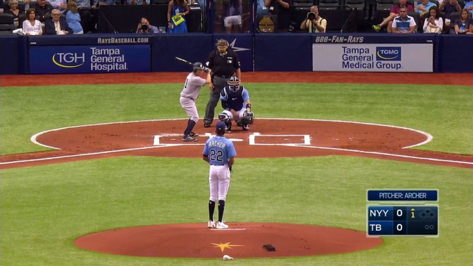 2017 Rays (4.02.17) Chris Archer delivers the first pitch of the 2017 MLB season vs Yankees