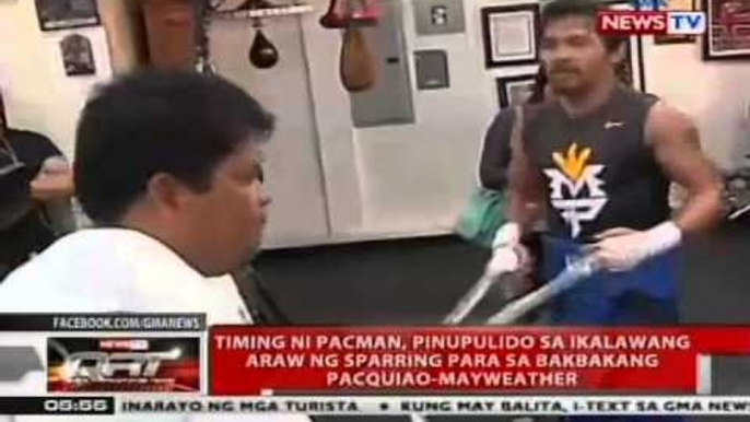 Timing ni Pacman, pinupulido sa ikalawang araw ng sparring para sa bakbakang Pacquiao-Mayweather