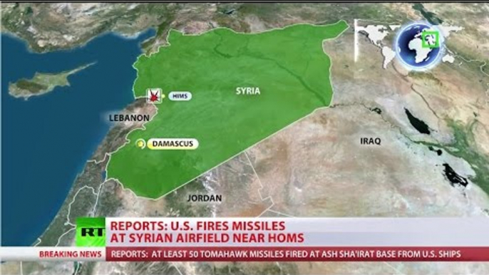 US fires missiles at Syrian military base near Homs in response to ’Assad’s chem attack’