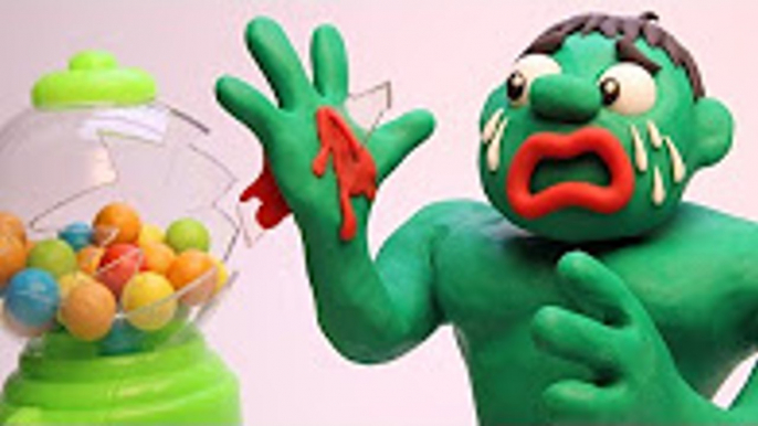 BLOODY Hulk Gumball Machine - Animated Superheroes in Real Life Play Doh Movies