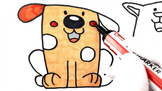 Drawings for Kids - How to Draw Cat and Dog - Colouring Videos with Colored Markers