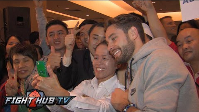 Pacquiao vs. Algieri- Fans in Macau love Algieri; Ask for selfies; gets walk of fame star