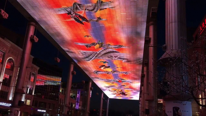 The place mall in Beijing - showing the fantastic movies on the longest LED roof http://BestDramaTv.Net