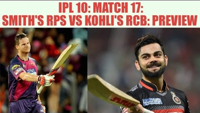 IPL 10: Virat Kohli led RCB vs Steve Smith led RPS in Match 17 PREVIEW | Oneindia News