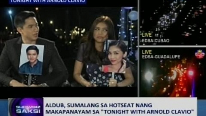 Saksi: Aldub, sumalang sa hotseat nang makapanayam sa "Tonight with Arnold Clavio"