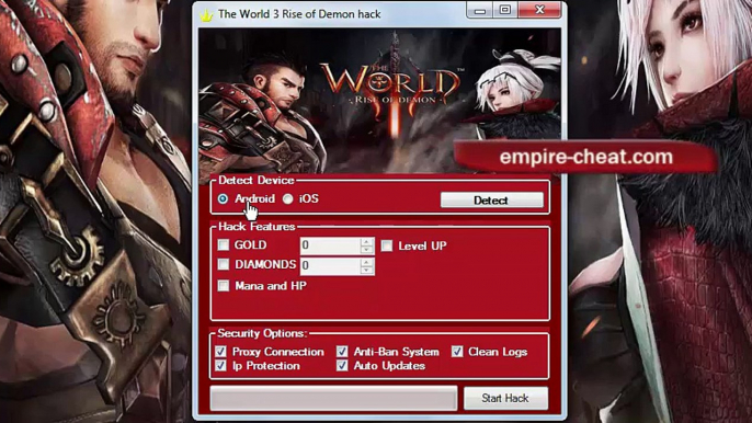 The World 3 Rise of Demon Hack Cheat gold, diamonds, level, hp and mana, level