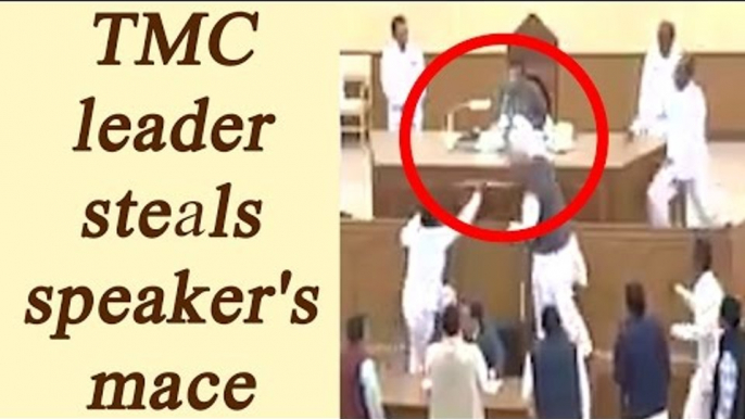 TMC MLA steals Tripura Assembly speaker's mace, Watch Video | Oneindia News