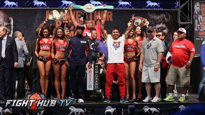 Floyd Mayweather vs. Manny Pacquiao full video- COMPLETE weigh in & Face Off video