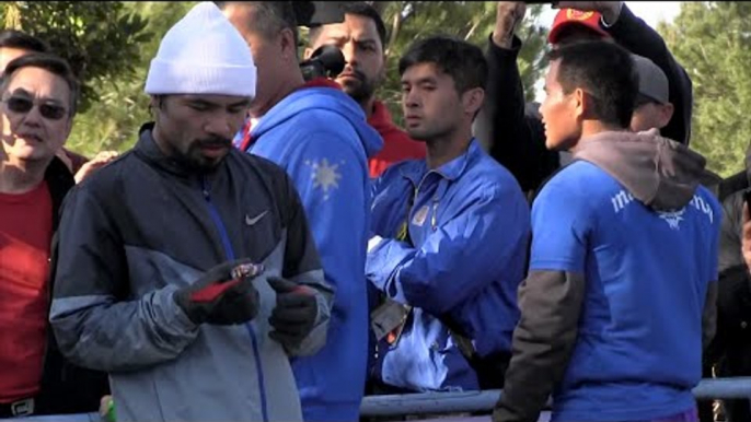 Watch Manny Pacquiao get his mouthpiece for Floyd Mayweather fight