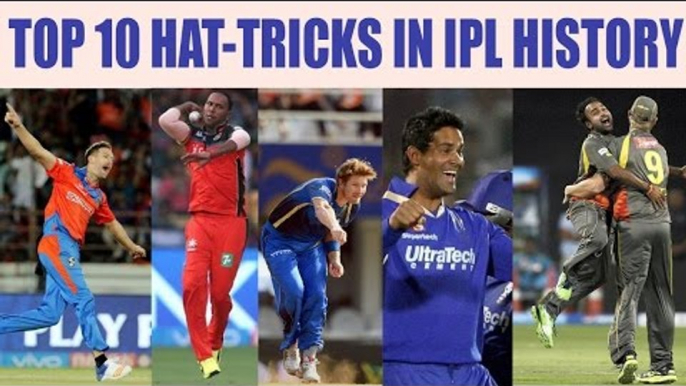 IPL 10 : Top 10 Hat-tricks in IPL history | Oneindia News