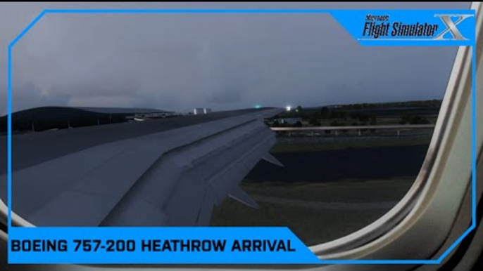 FSX Heathrow Arrival British Airways Boeing 757-200 *WING VIEW*