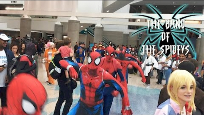 Group of Spider-Men Dance Their Webs Out at LA Comic Con