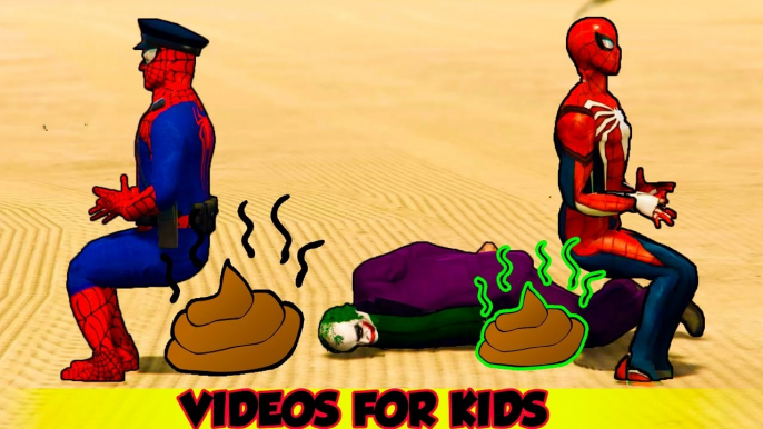 Joker Offended Spiderman in the Toilet Prank! Policeman Spiderman Arrested Joker in Cartoon