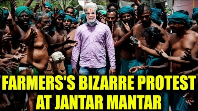Tamil Nadu farmers's bizarre protest at Jantar Mantar; Watch in Pics | Oneindia News