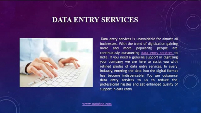 Data Entry Services, India - Sasta Outsourcing Services