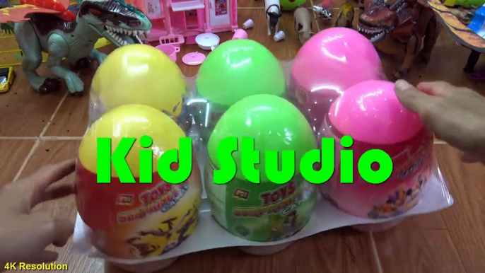 Dinosaurs surprise eggs 4k video Bóc trứng khủng long đồ chơi trẻ em Kid Studio-CHRJoJtw