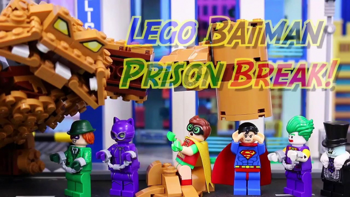 Lego Batman Movie Superman Fights Clayface Arrests Joker with Penguin Catwoman Riddler Rescues Robin-DVrizv