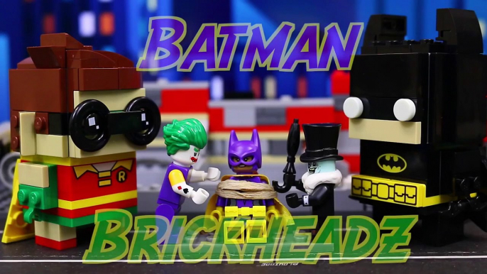 Lego Batman Movie Brickheadz Joker and Penguin kidnap Batgirl rescued by Batman and Robin-ApQ5q