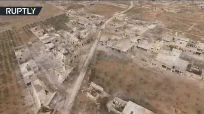 Drone buzzes over two east Aleppo districts taken by Syrian Army from rebels