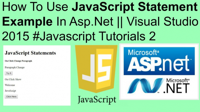 How to use javascript statement example in asp.net || visual  studio 2015 #javascript  tutorials 2