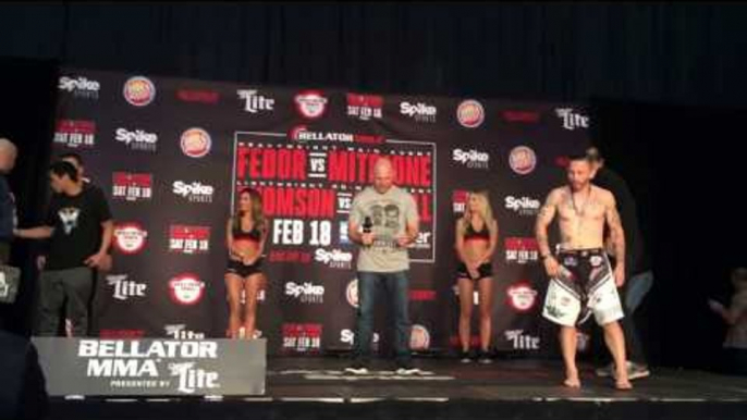 Roque Reyes vs Justin Tenedora bellator weigh in face off - esnews UFC mma bellator boxing