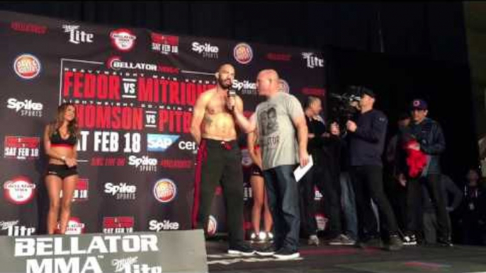 Bellator welterweight weight in face off - esnews boxing mma UFC bellator