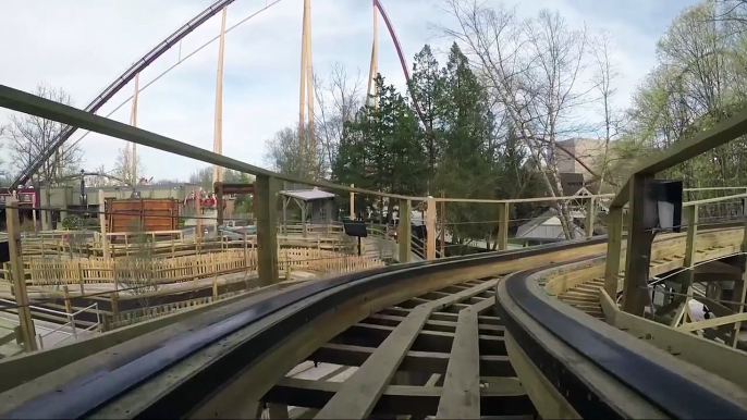 Mystic Timbers Roller Coaster REAL Front Seat POV Kings Island Ohio