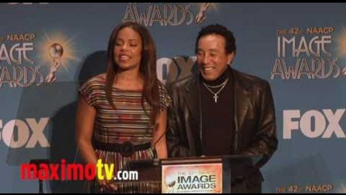 Sanaa Lathan and Smokey Robinson at "42nd NAACP Image Awards" Nominations PART 4