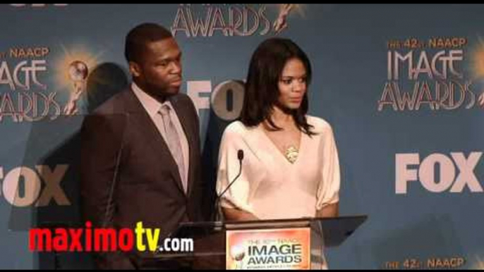 Curtis "50 Cent" Jackson & Kimberly Elise at "42nd NAACP Image Awards" Nominations PART 1