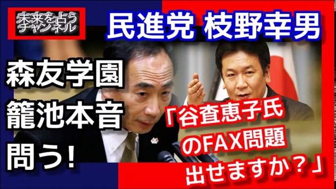 枝野幸男、「にわかには信じられない。安倍昭恵夫人からの依頼で官僚が動いた？下がった理由を知らない？」内閣官房長官、民主党幹事長が森友学園籠池氏を証人喚問で問う！