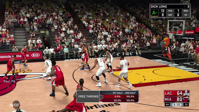 NBA 2K17 Point Guard with the block n Dunk on Deandre Jordan