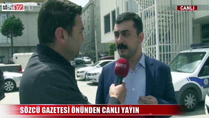 Eren Erdem'den Sözcü gazetesi önünde açıklama