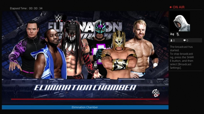 Jeff hardy vs Kallisto vs Kofi kingsten vs Rey mystero vs Christan vs Finn Balor Elimination chamber (146)